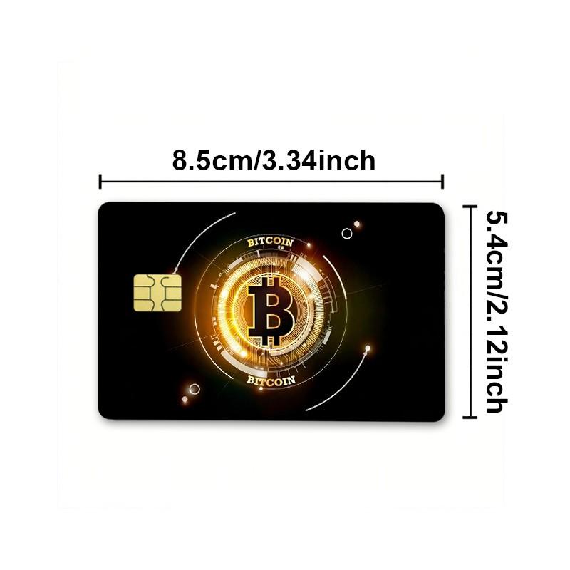 Simple Bitcoin Design Credit Card Stickers, Ultra-Thin Vinyl Material, 2 Pieces Per Set, Waterproof and Scratch-Resistant Film