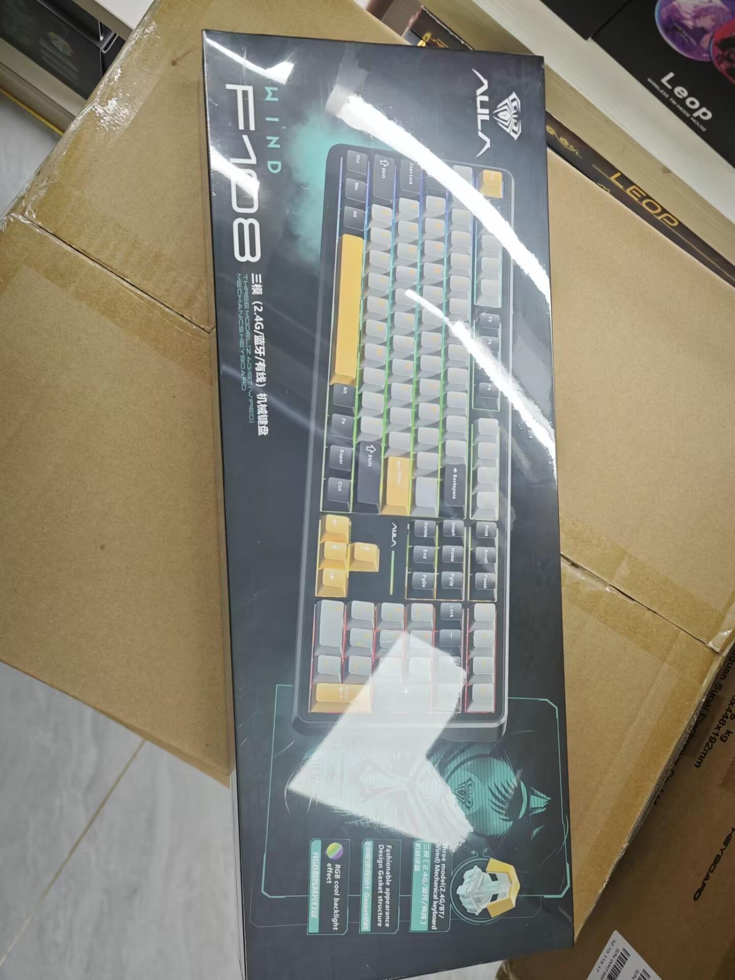 [New]Aula F108 Pro Wireless Full Size Mechanical Gaming Keyboard Knob Smart Screen Num Pad Pre-Lubed Linear Switches RGB Backlit Hot Swappable Custom Keyboard Customize E-Sports Office Computer Accessories(Red Pink) TikTokShopfalldealsforyou