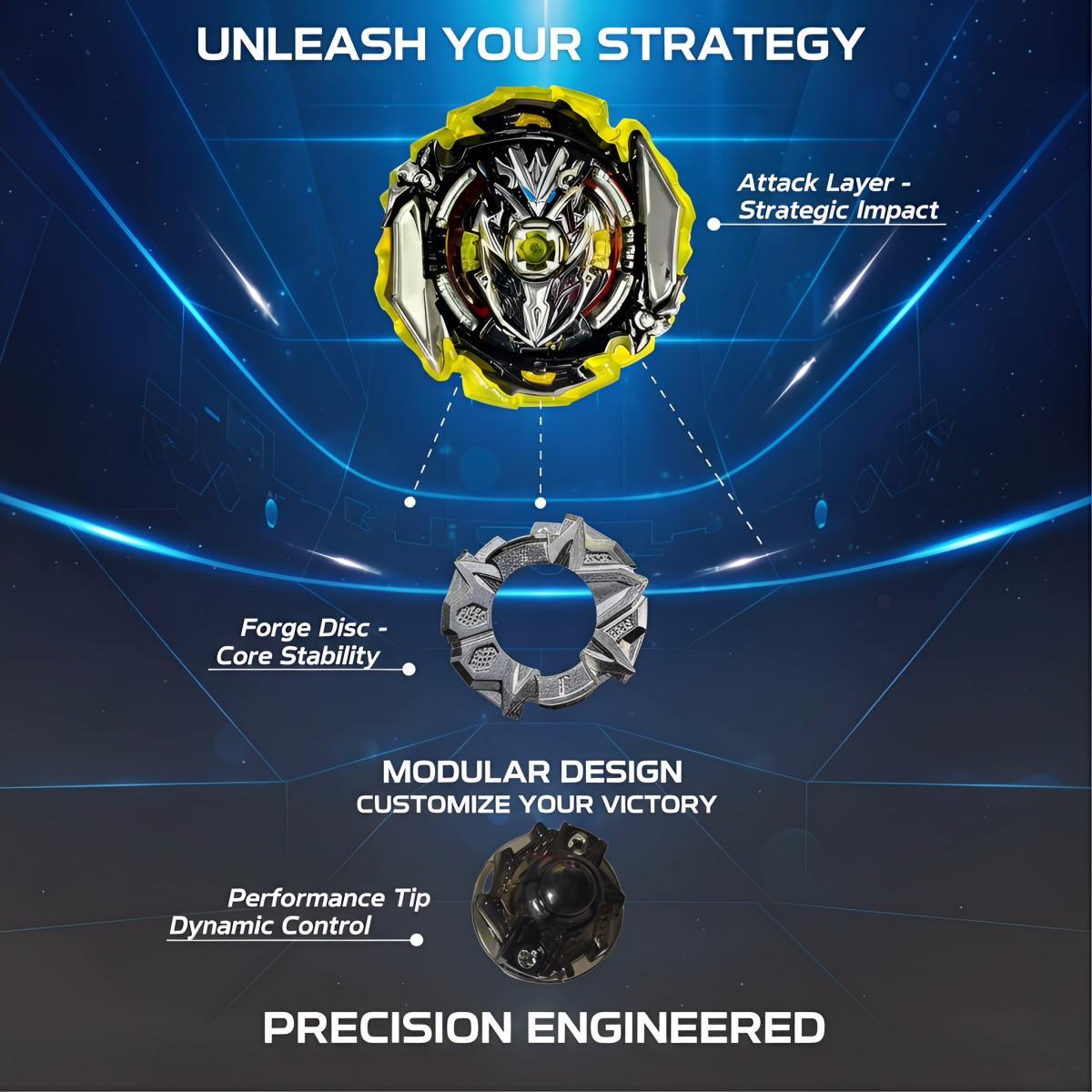 New Two-Way Alloy Explosive Combat Gyro Set Toy, Wire Launcher, Easy to Operate, Disassemble and Assemble, Family Entertainment, Friend Gatherings