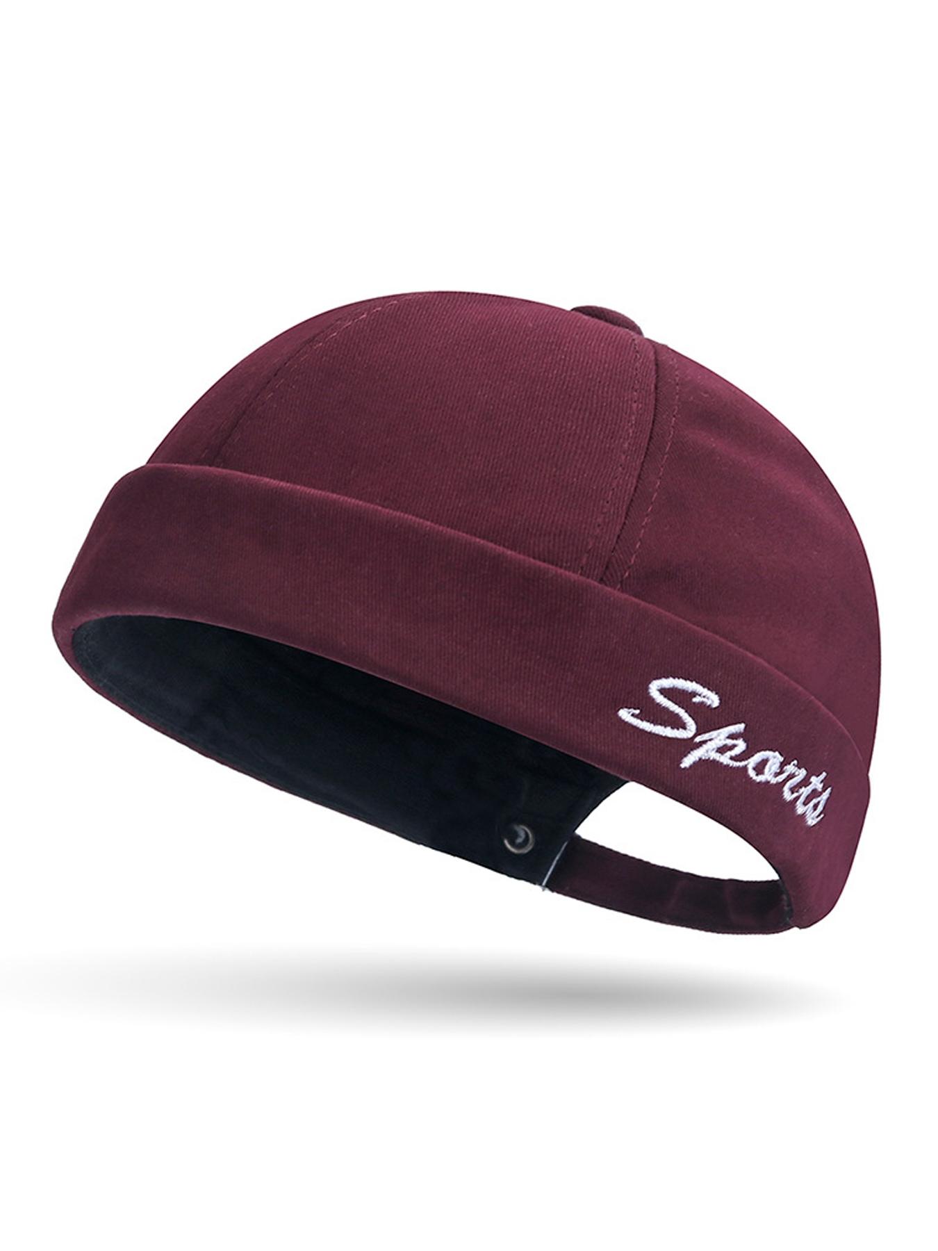 Brimless Cap Unique Men Casual Docker Beanie Watch Cap Rolled Cuff Harbour Hat Adjustable Landlord Hat Sailor No Brim Skull Cap