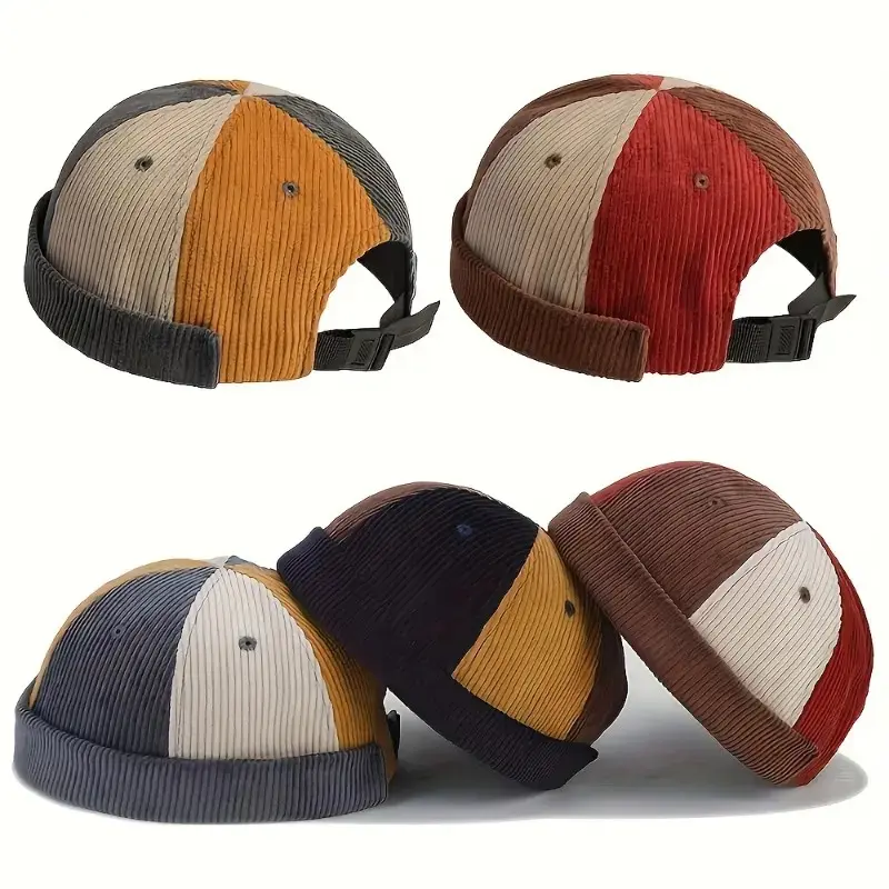 [1pc Corduroy Peasant Hat] Corduroy Peasant Hat | Brimless Four Seasons Hat | 1pc