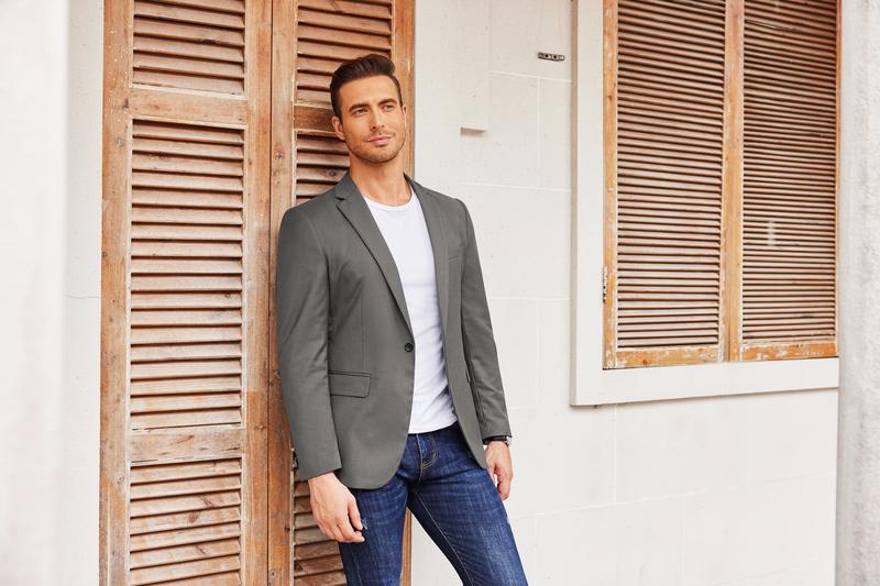 COOFANDY men's sports jacket, casual suit jacket, one click business suit jacket, business dress, spring/summer casual top, boutique men's casual suit jacket, long sleeved business suit jacket Menswear Coats