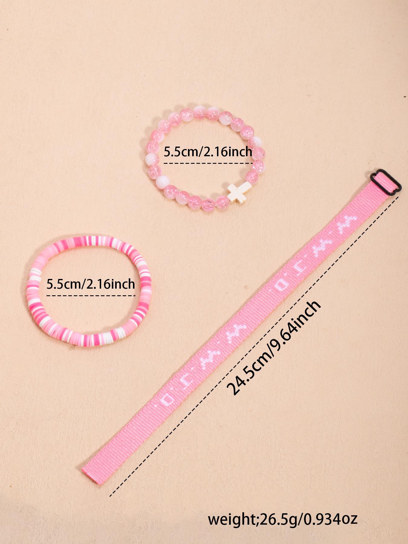 WWJD Letter Beaded Bracelet, Fashionable Cross Charm Decor Beaded Bracelet for Women & Men, Trendy All-match & Exquisite Jewelry for Birthday Gift, Neutral Design, Stackable Bracelets