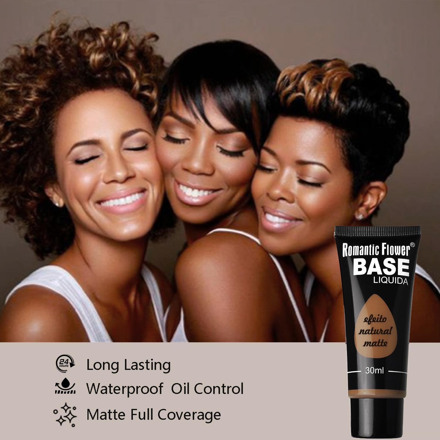 3 Shades Matter Liquid Base Makeup Foundation, Long-Lasting All Day Coverage Waterproof Naturel Matte Makeup Finish Full Coverage Concealer for All Skin Tones