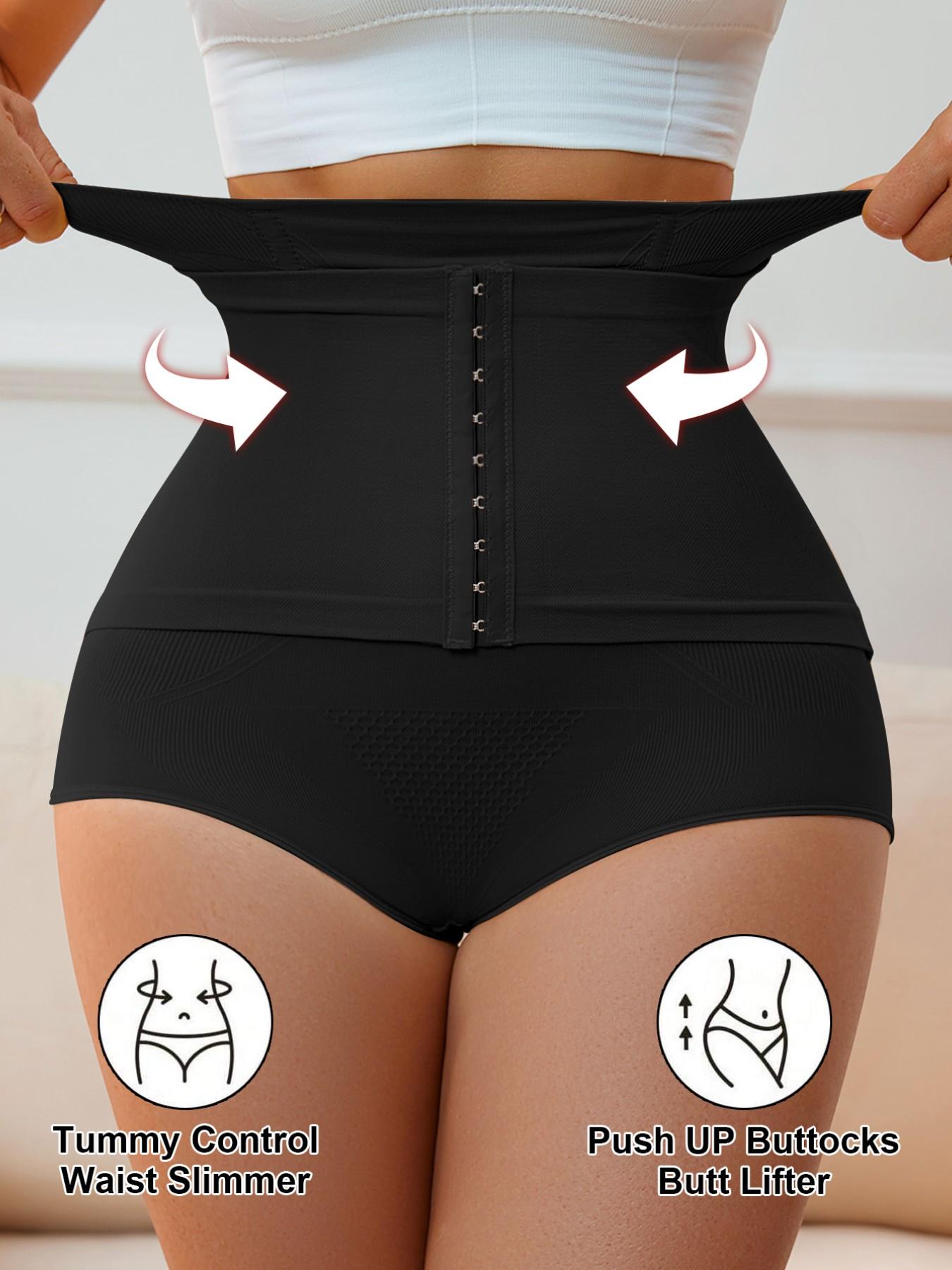 High Waist Abdominal Control Panties for Women Postpartum, Adjustable Buckle Seamless Shapewear, Plus Size Butt Lifting Tight Fit