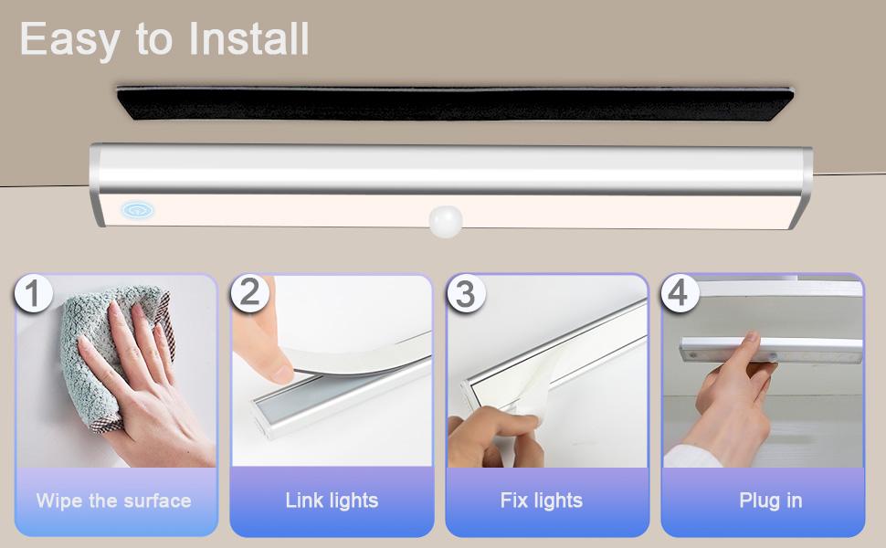 Under Cabinet Lights, Wireless Rechargeable LED RGB Under Counter Lights Bar 3 Packs 48 LED 15 Color Temps Dimmable with Remote Shelf Kitchen Closet Bedroom Lights