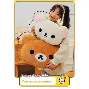 Rilakkuma Big Head Plush Pillow Large Size Cute Soft Stuffed Toy Cushion Bedroom Sofa Decor Unisex Birthday Gift For Men Women