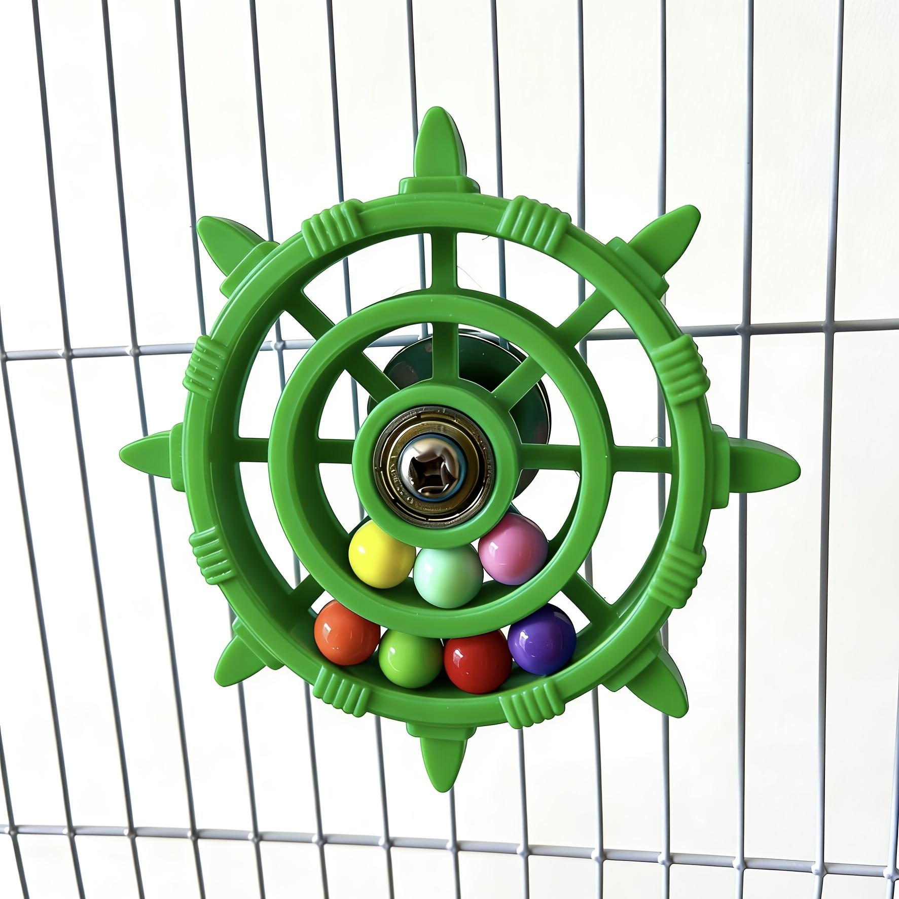 Parrot Steering Wheel Colorful Beads Turntable Toy, Entertainment Stress Relief, Bird Cage Decoration, Interactive Parrot Toy