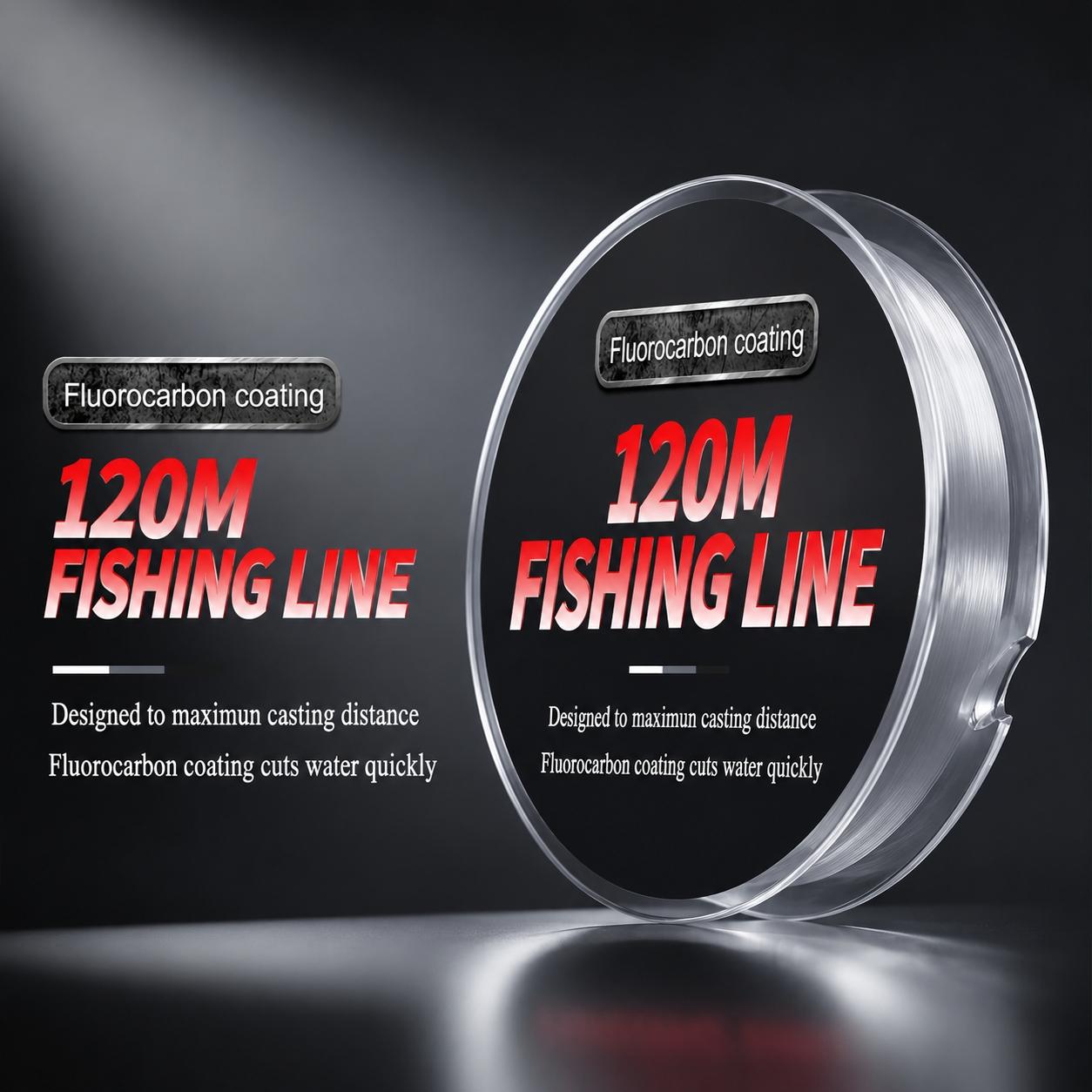 Fluorocarbon Coated High-Sensitivity Fishing Line, Carbon Leader Kit, 120m Sinking, 0.20-0.60mm, 7.15-45lb Test, Saltwater Freshwater Lure Fishing, Long Cast Durable High Strength, Fishing String, Fishing Tackle, Outdoor Fishing Equipment, Fishing Stuff
