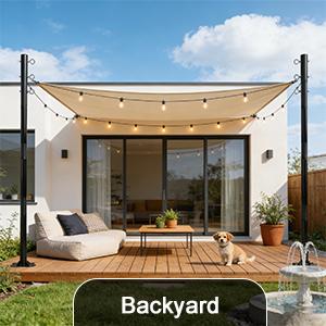 2 Pack 12 Ft Shade Sail Poles, Heavy Duty Metal Outdoor Support Post Kit, Rust-Resistant Shade Sail Support Poles, Adjustable Metal Sun Shade Poles for Patios, Courtyards, Backyards and Gardens tiktokshopbacktoschool