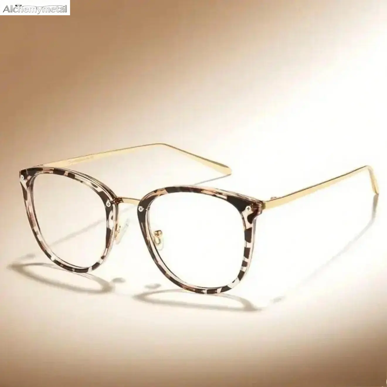 Women's Stylish Cat Eye Anti-UV Gaming Glasses - Lightweight Pink Gold Metal TR90 Semi-Rimless Full Rim Frames, No Prescription Clear-Tint Lenses for Office & Computer Use, Fashion Eyewear Accessories plastic protective summer sport rectangle uv400 lens