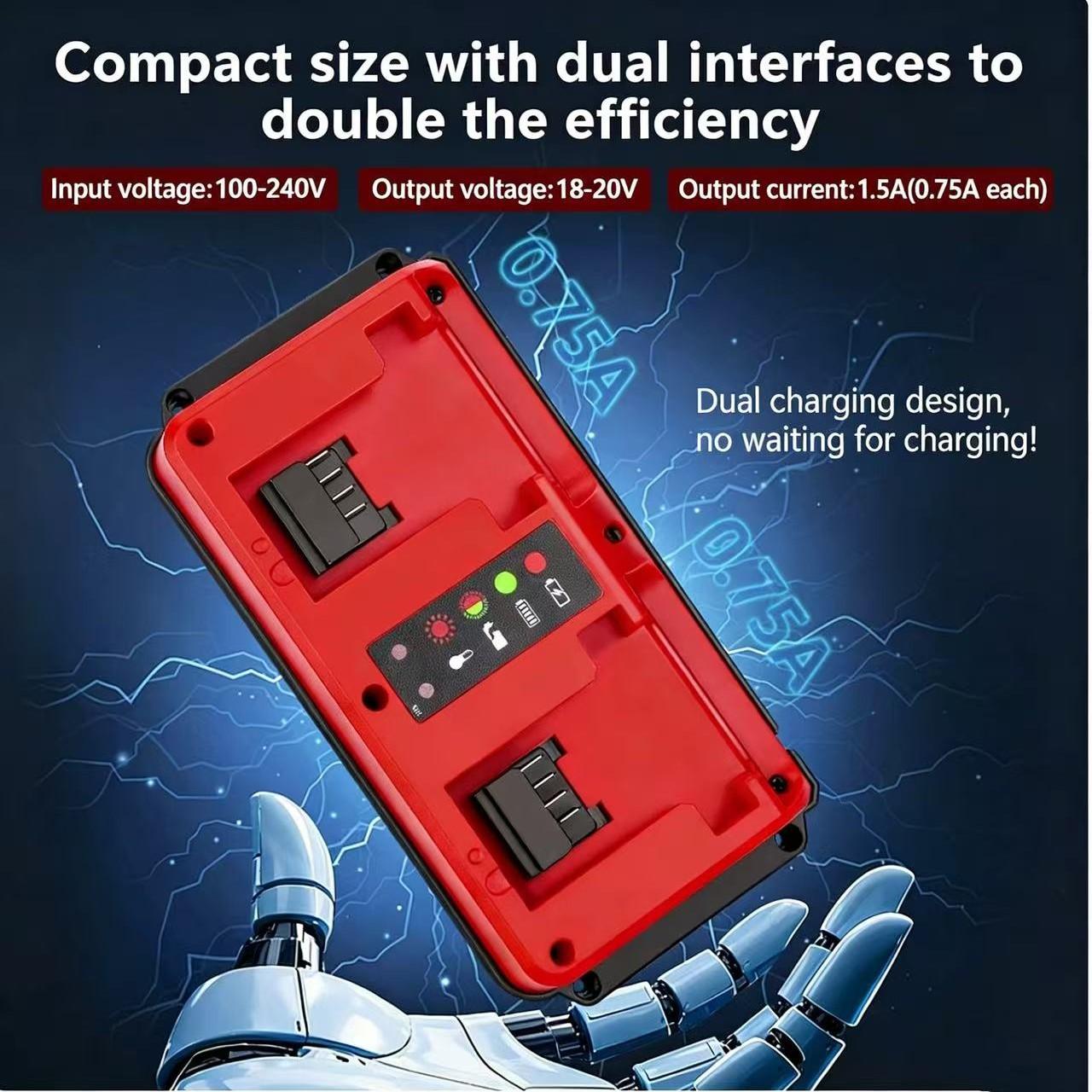 Ch07 Mwq Dual Fast Charger for Milwaukee Ml Electric Tools, 14.4-18v Li Battery, Lithium Batteries, Promotion, Quick Charging Solution