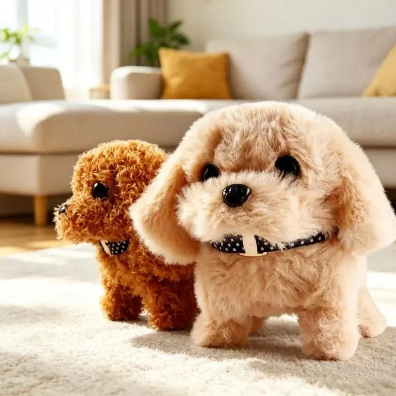 Electric Interactive Plush Dog Teddy Rabbit Walk Bark Sing Wag Tail Stuffed Plush Toy Children Funny Birthday Holiday Gifts