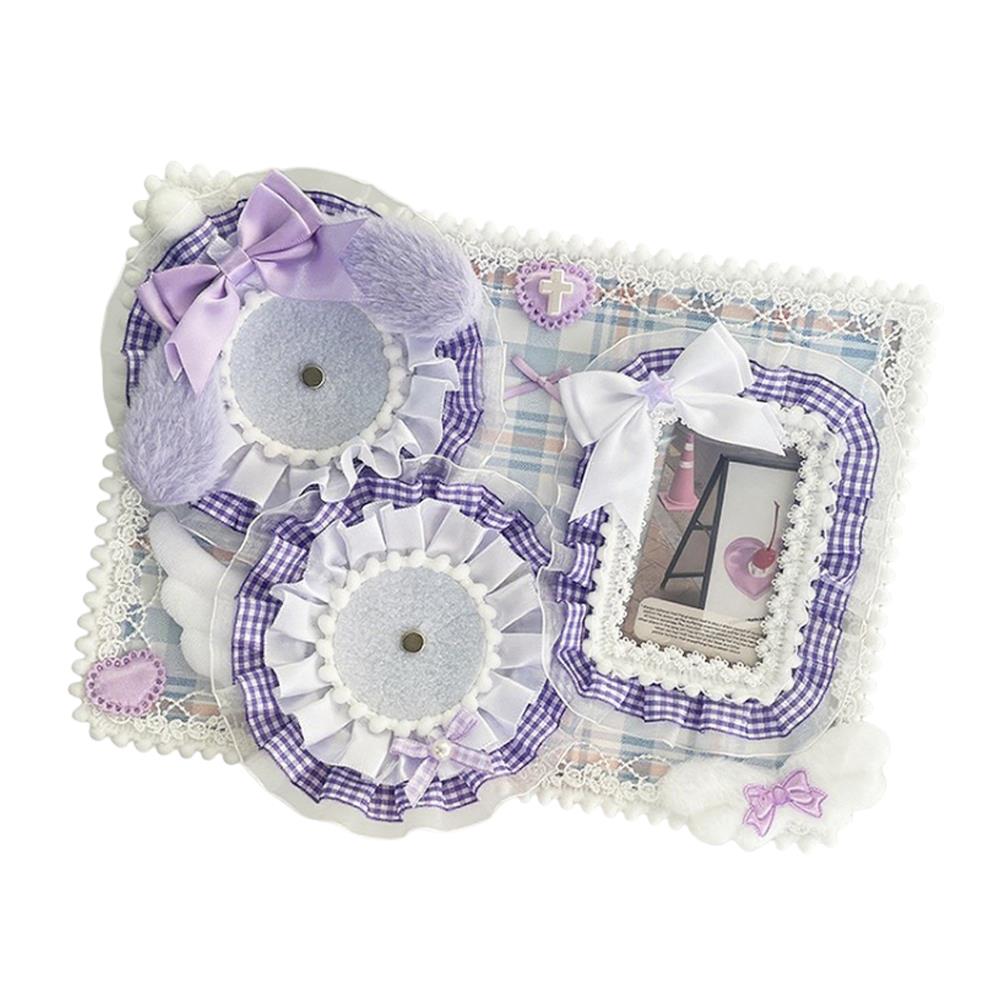 Itabag Anime Badge Holder Set Decor Kawaii Candy Fluffy Bunny Ribbon Lace Ita Bag Insert Board Badge Display Board Accessories