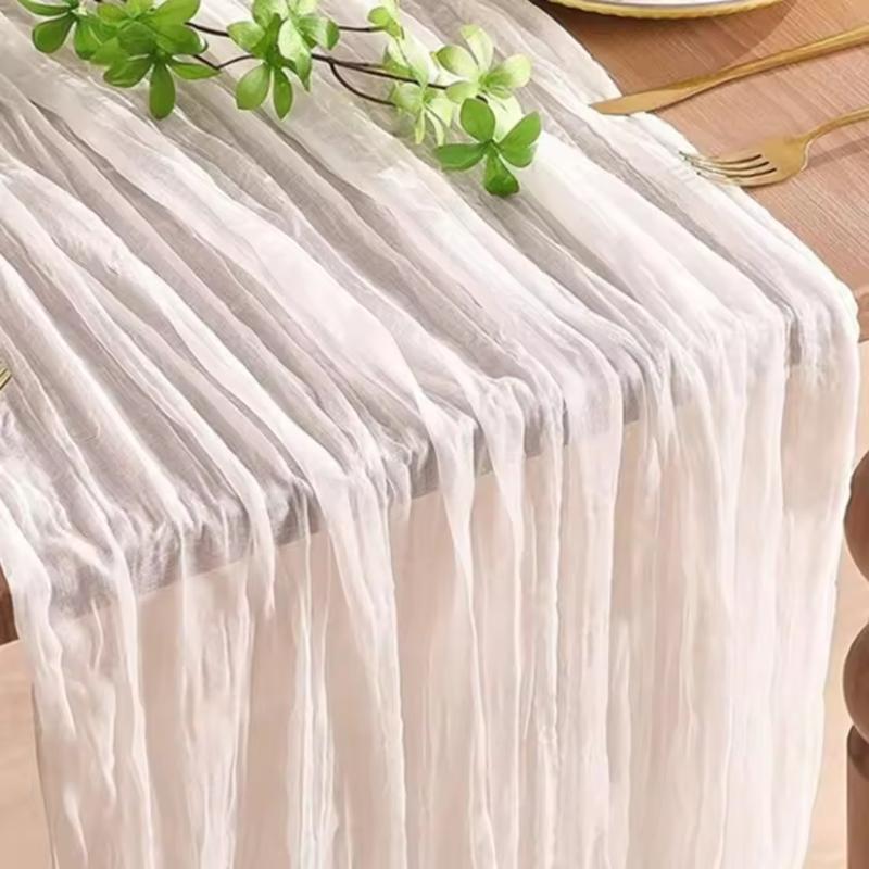 6/10 Pack 35x133 Inch Cheesecloth Table Runner Table Setting Table Cover for Vintage Country Rustic Wedding Baby Shower Bridal Shower Home Boho Decorations Tablecloth Soft Breathable Long Lasting