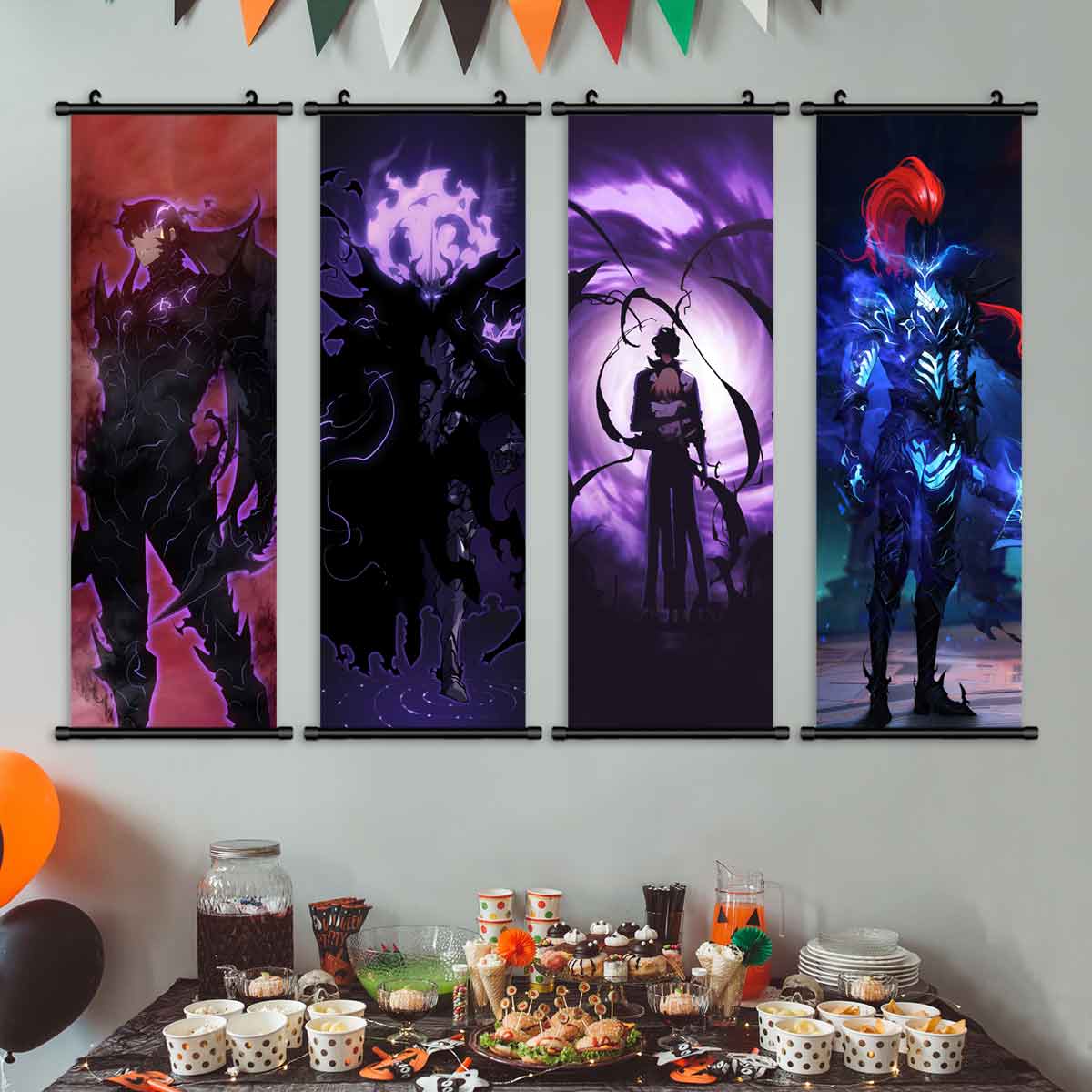 Anime Character Posters Set, Cool Anime Design Art Prints, Perfect Gift for Fans, High-Quality Wall Decor for Living Room & Bedroom, Wall Decoration