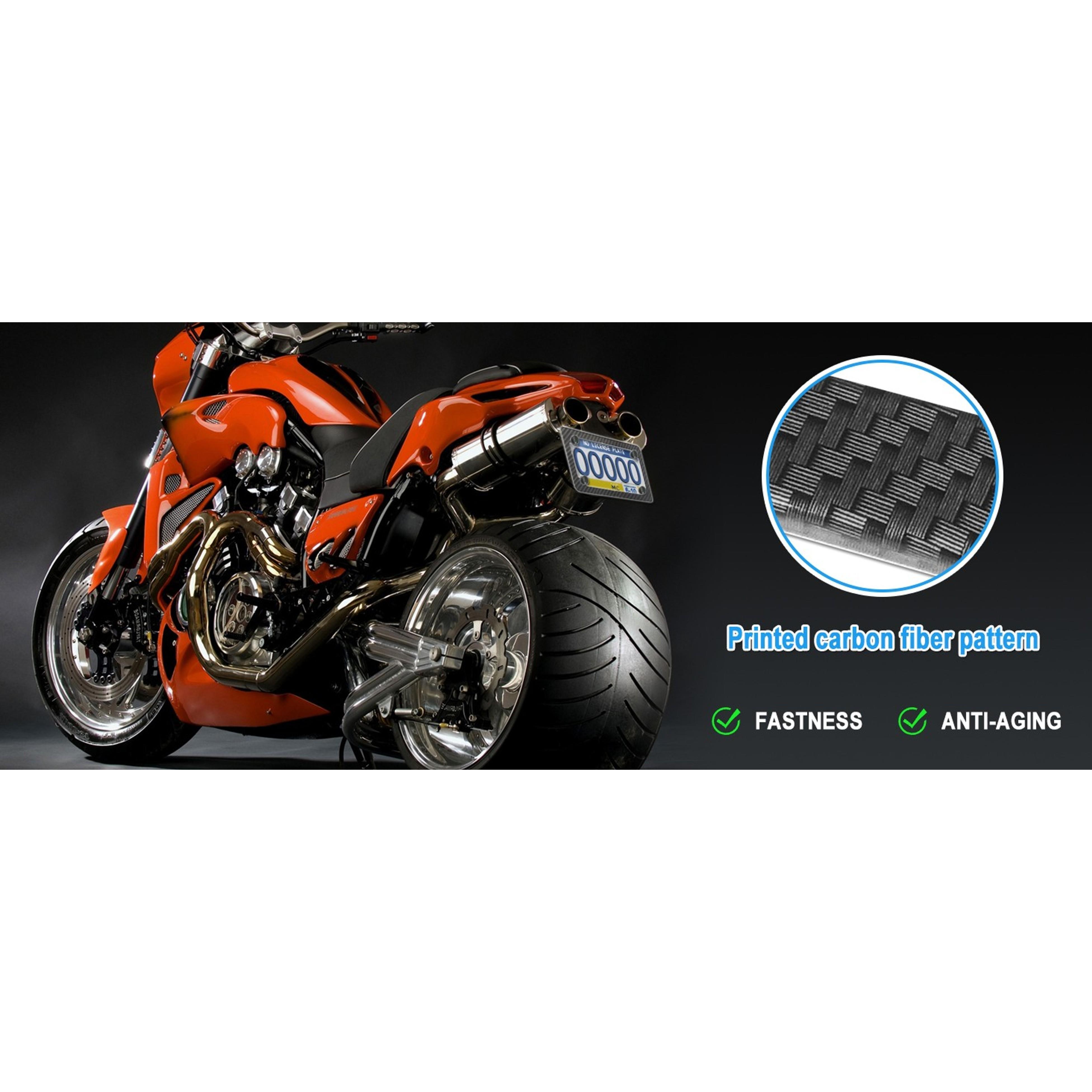 Carbon Fiber Motorcycle License Plate Frame with Stainless Steel HolderGift