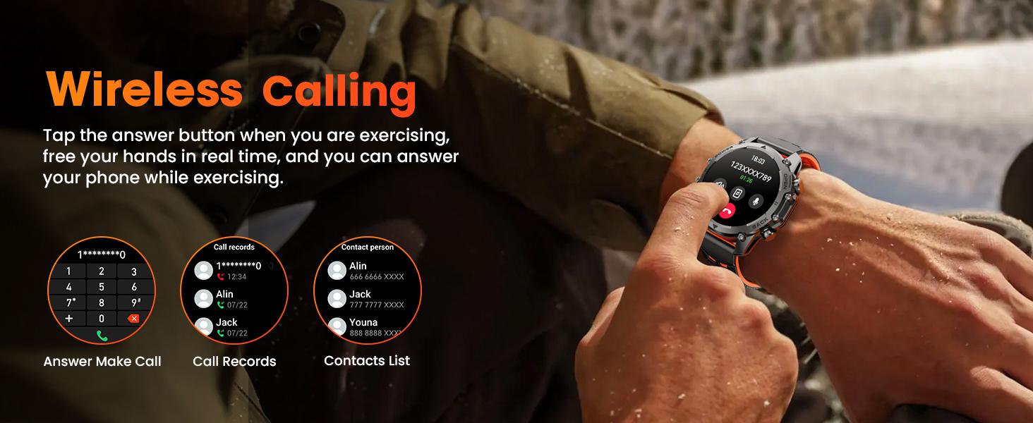 1.52-Inch HD Round Smartwatch for Men, Health Fitness Smartwatch with Sports Tracking, Bluetooth, Calls & Music Control, Multiple Sports Modes, IP68 Waterproof, Long Battery Life, Fitness Watch for Android iPhone, Multifunctional Smart Watch #GLOBAL PICKS