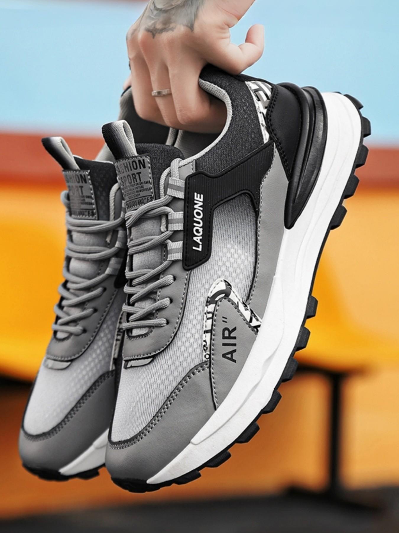 Men's Breathable Lightweight Anti-Slip Sports Shoes, Mesh Hollow Out Design, Comfortable Casual Sneakers for All Seasons