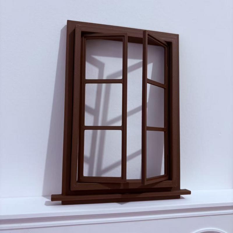 1:12 Scale Dollhouse Window Model, Mini Operable Window for BJD/OB11 Dolls, Made from PLA Material (Non-Wooden) - Ideal for Dollhouse Decoration, Miniature Scene Accessory, Photo Prop, Perfect for Valentine'S Day Or Birthday Gifts