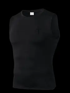 Men's Short Sleeve Sporty Tee, Quick-Dry Breathable Moisture-Wicking, Cross Pattern Print, Ideal for Gym, Running, Boxing, Outdoor Activities