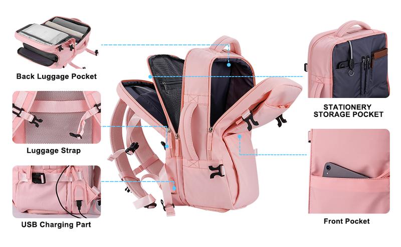 GSOIAX Waterproof Oil Resistant Stain Resistant Large Capacity Travel Backpack with Laptop Compartment Airline Approved Personal Item for Hiking Business Trips Weekend Getaways Holiday GiftFall Freshness Holidays Best Gift Ideas Valentine's Day Gift