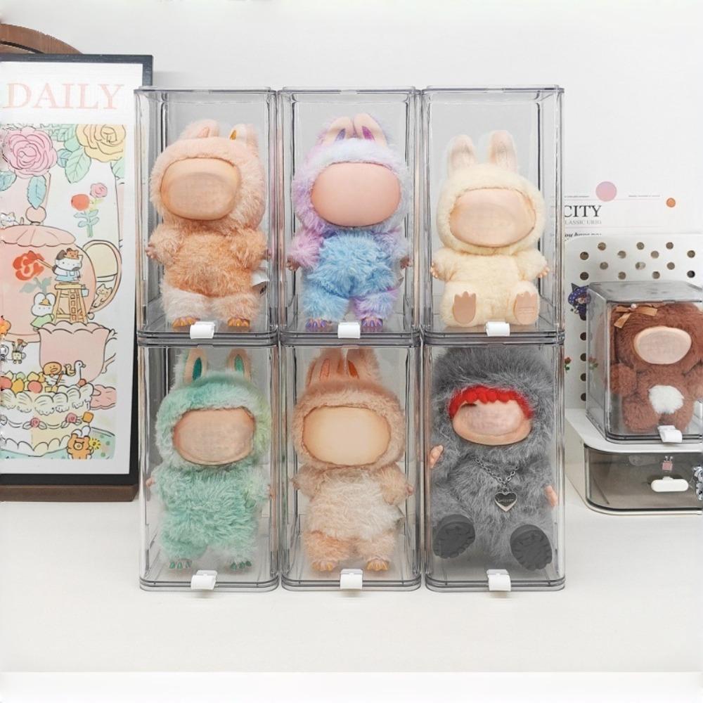 Large Transparent Pull-Out Display Case - Clear Collectible Storage Box, Suitable for Action Figures, Dolls, Boba. Dustproof Design - Ideal for Home, Office or Store Display, Elegant Appearance.