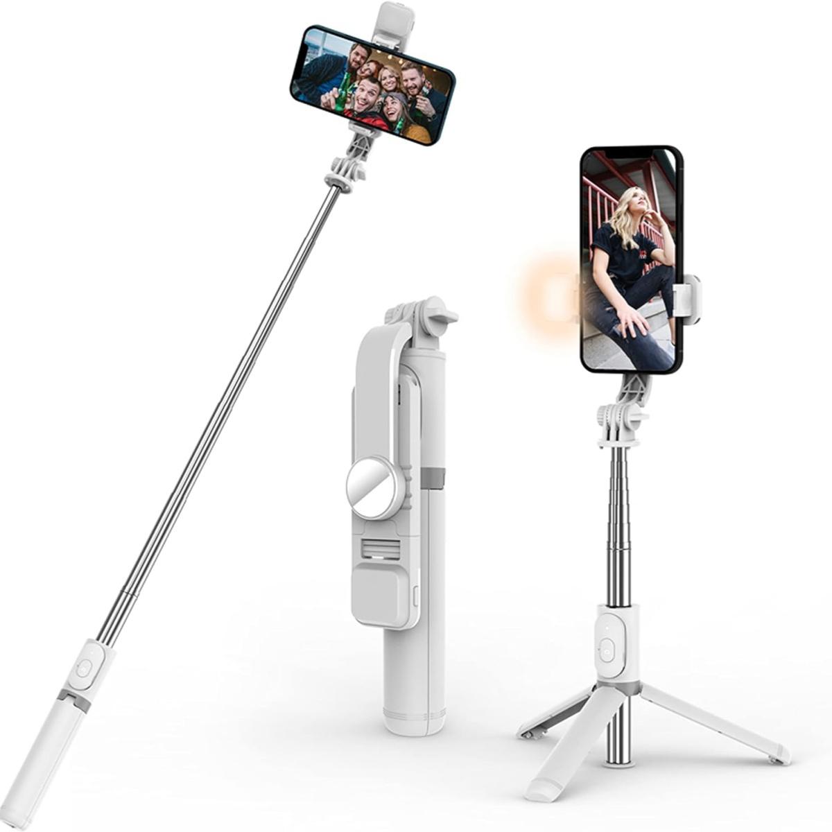Phone Tripod for iPhone/Android & Selfie Stick with Remote, Upgraded Stand, Compatible with iPhone 16/15/14/13/12, Travel-Friendly & Stable