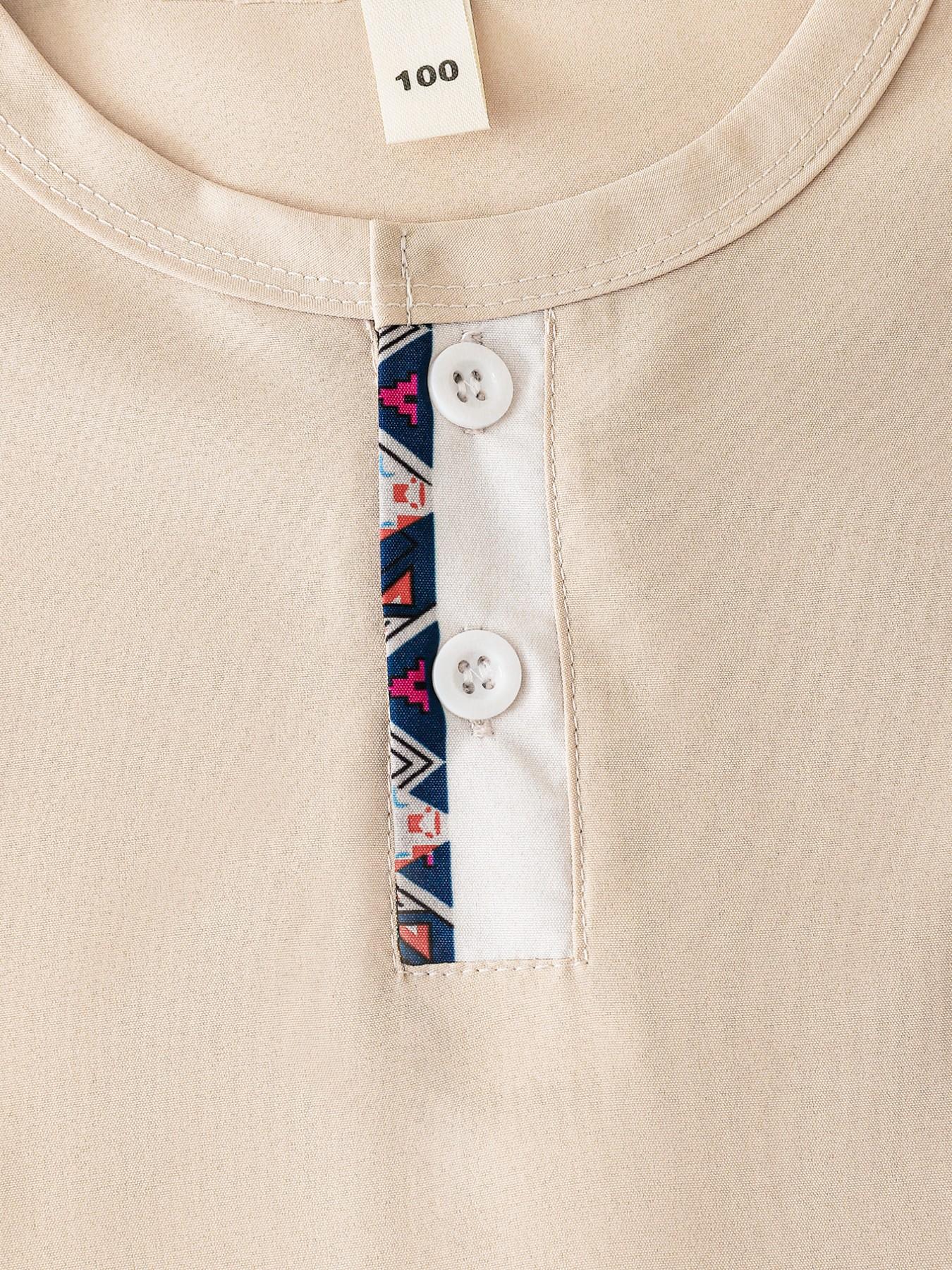 Boys' Summer Classic Fashion Set, Button Half-Open Crew Neck Short Sleeve Top & Geometric Pattern Shorts, Breathable 2-Piece