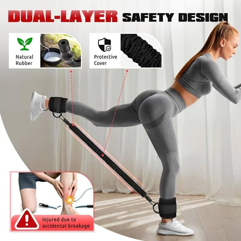 5-Piece Ankle Resistance Band Set with D-Ring, Leg Kick Training Cables, Butt Sculpting Equipment for Hip and Thigh Workout