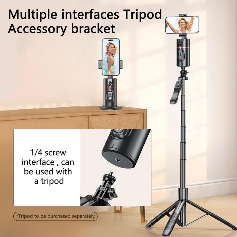 Auto Face Tracking Tripod for Phone,No App Required, 360° Rotation Stand Holder for Video Recording for Influencer Content Creator Vlogging Kit AI Phone Gimbal Stabilizer