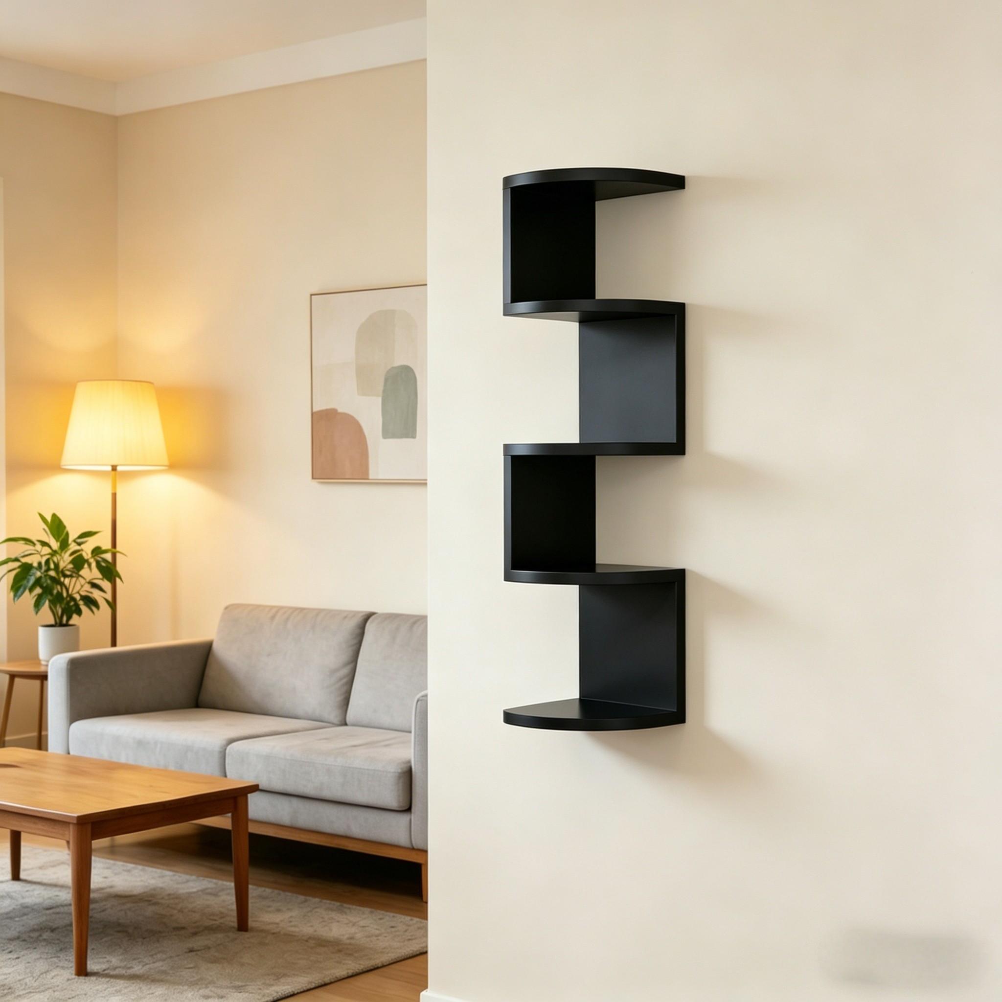 Creative Corner Shelf, No Drilling Wall-Mounted Triangular Storage Rack, Multi-Layer Thick Wood Plastic Board, Kitchen Bathroom Organizer