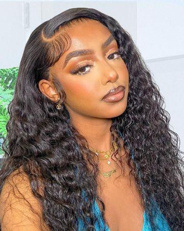 5X5 Water Wave Lace Closure Wigs Human Hair Upgraded Glueless Wig Wear And Go Glueless Wigs Human Hair Pre Plucked Pre Cut Ready to Wear Glueless HD Lace Front Wigs for Women 180% Density