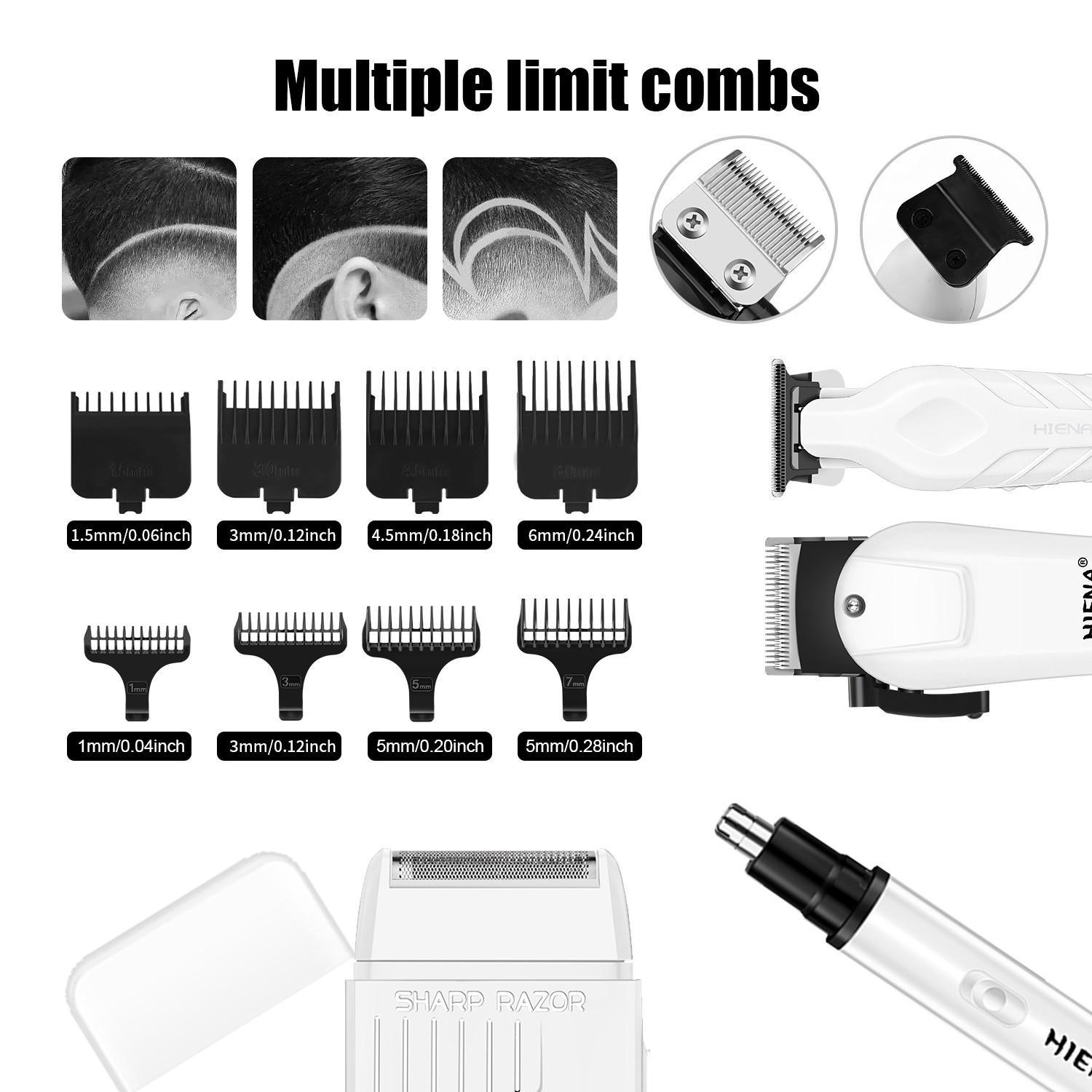 Barber-Grade 4-Piece Cordless Grooming Gift Set｜LED Display & Smooth Anti-Tangle Trimming, All-in-One for Hair & Beard. A Premium Choice for Boyfriend/Husband