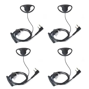 D Shape Two Way Radio Earpiece with PTT, Walkie Talkie Headset with Swivel Boom Microphone for Baofeng Kenwood Retevis 2 Way Radio UV-5R Mini BF-F8HP PRO 5RM DM32 UV32 GM21 UV-5G Plus K5PLUS AR-152 UV-17R BF-888S GM-15PRO UV-S9 Plus Etc Radio(4 Pcs)