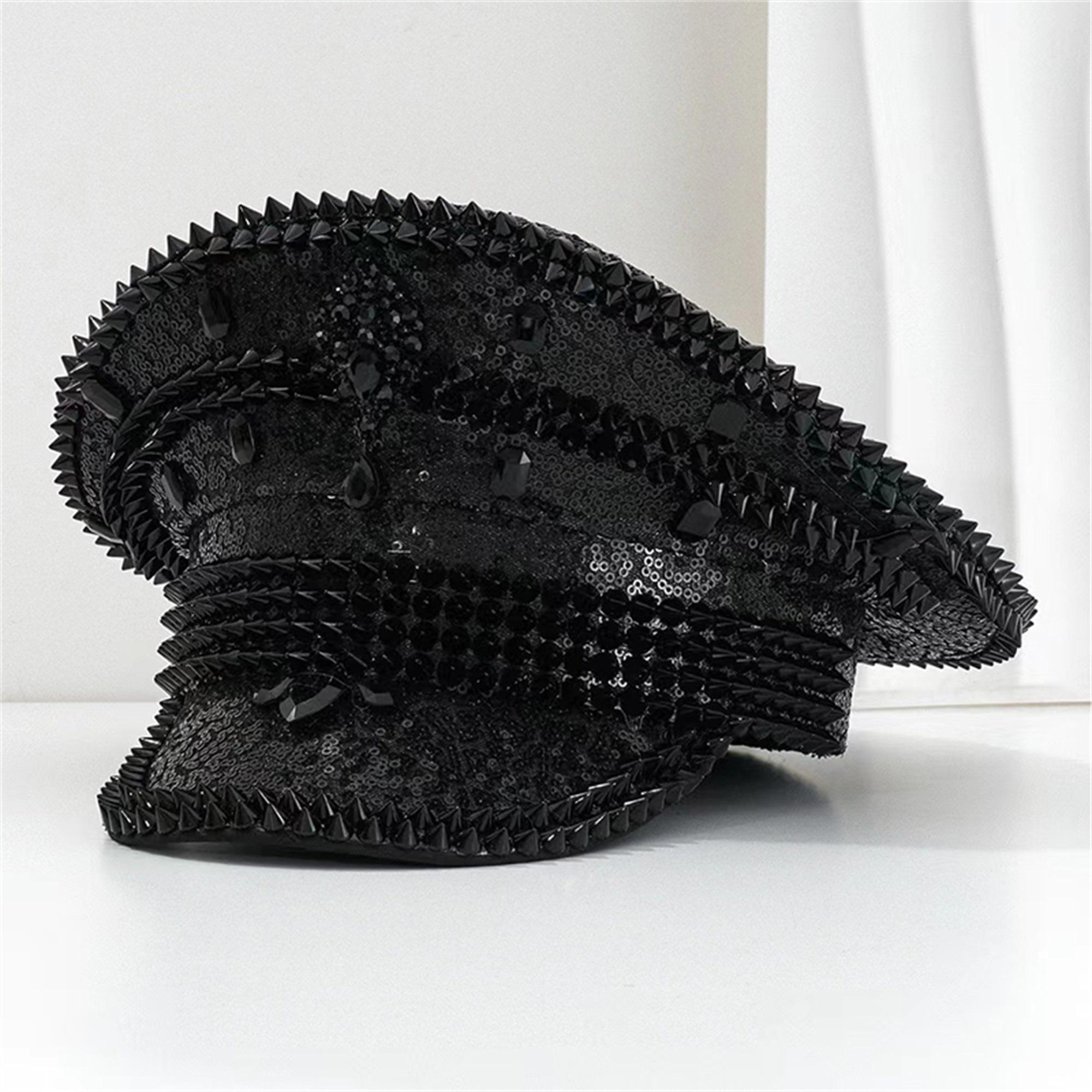 Glitter Captain Hat Luxurious Sequin Captain Hat Bachelorette Party Gift
