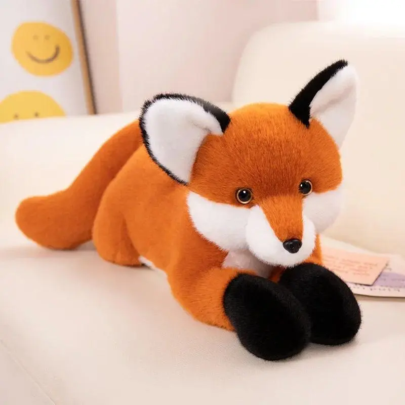 Unisex White-Red Fox Cartoon Long-Tail Soft Plush Toy, 100% New and High-Quality PP Cotton Filled Huggable Stuffed Doll, 45/65/90 cm (0.5-2 cm Allowance) for Children, Birthday Gift Option