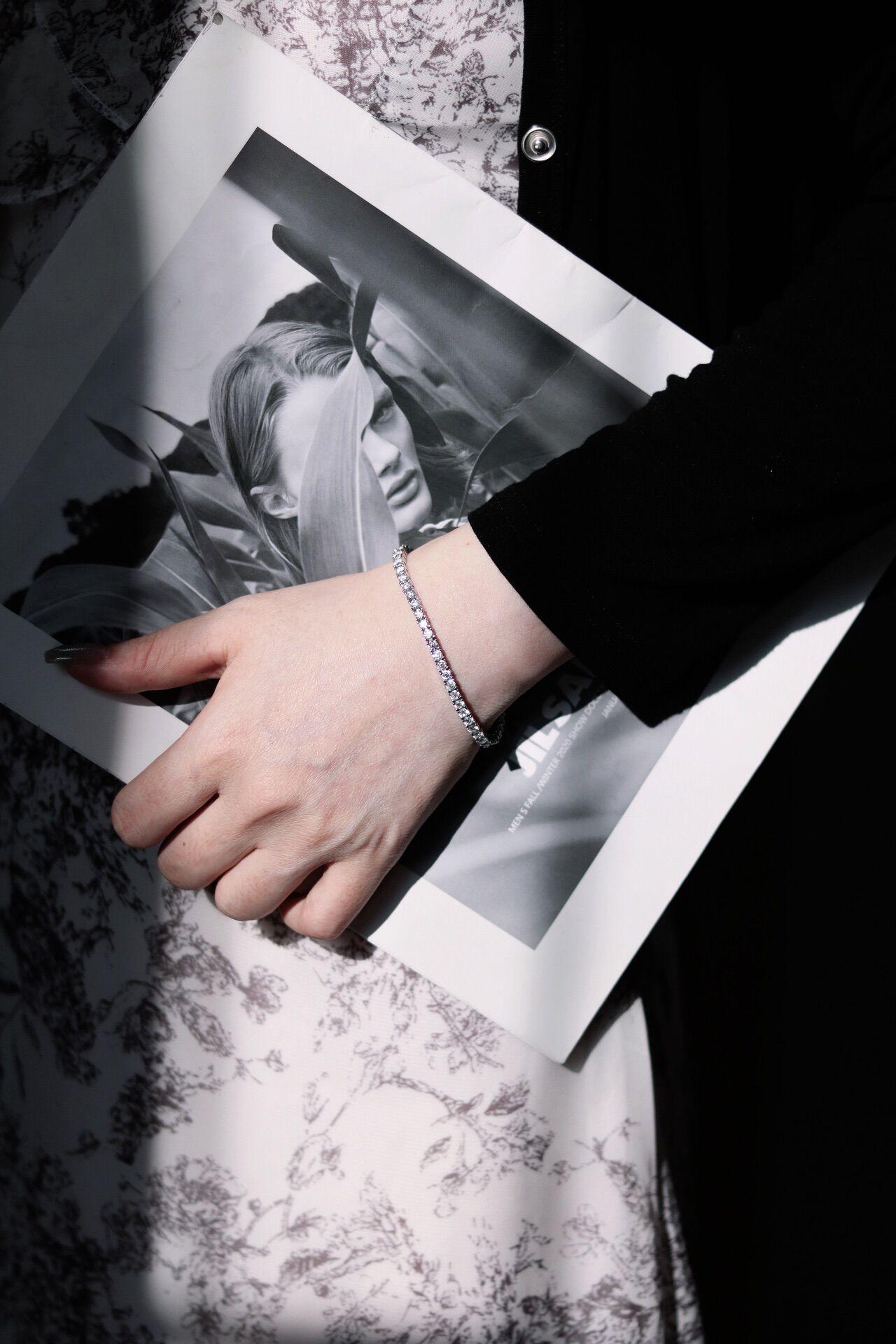 【#207 Classic Tennis Bracelet】3mm 5.2Carat Classic Tennis Bracelet Synthetic Moissanite Tennis Bracelet in 925 Sterling Silver SpringStatements 【#207 Classic Tennis Bracelet】3mm 5.2Carat Classic Tennis Bracelet Synthetic Moissanite Tennis Bracelet in 925 Sterling Silver SpringStatements