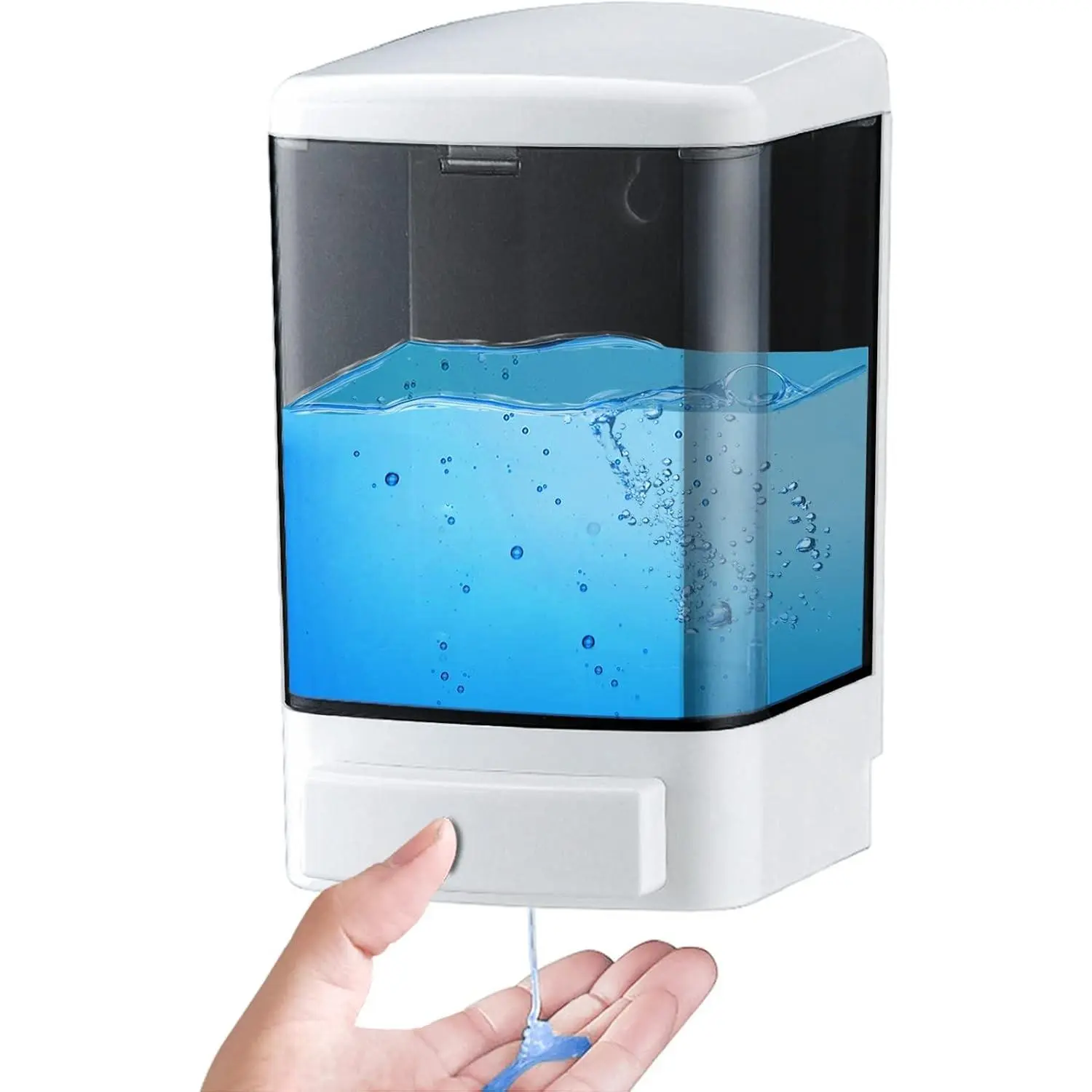 Manual Soap Dispenser 33.8oz / 1000ml Kitchen Bathroom Wall Mounted Commercial Soap Dispenser for Liquid Containers Shampoo Gel Chamber Hotel Restaurant