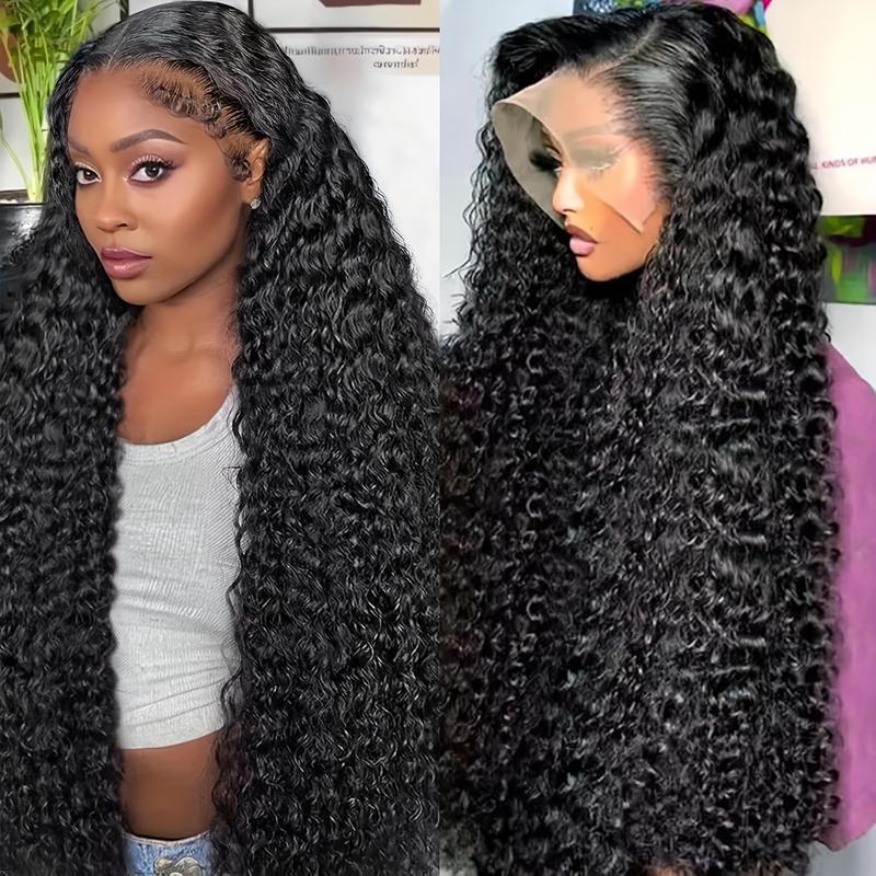 Bling Hair Kinky Curly Lace Front Wig 13x6 HD Transparent Deep Curly Human Hair with Natural Color 180% Density for Women