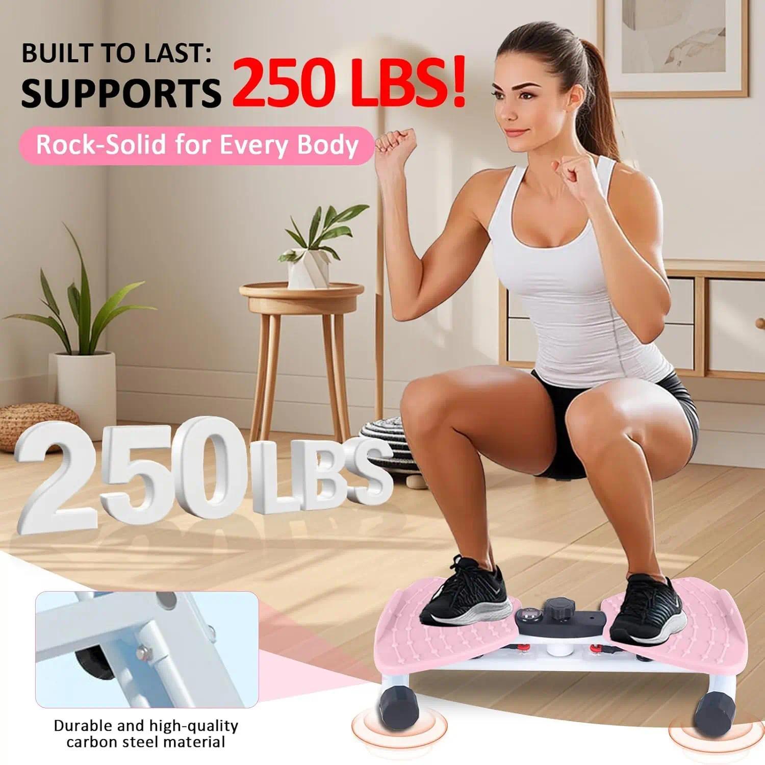 Core Training Waist Twist Board Slimming Twister with 265 Lbs Capacity Adjustable Noiseless Twisting Machine Home Fitness Gear for Women Men 9999 Blue Effective Workout