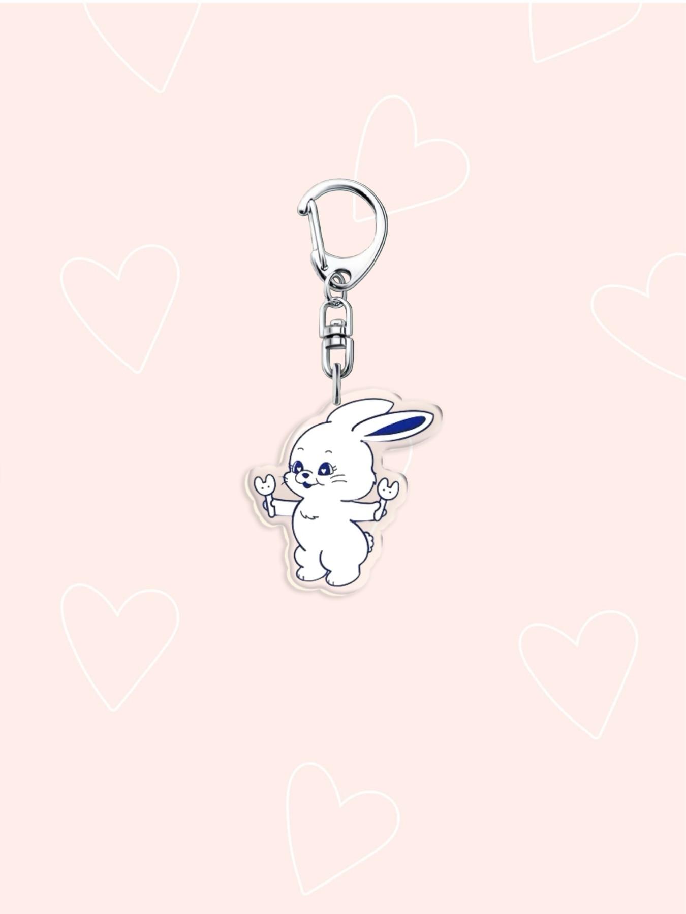 New Cowboy Cartoon Acrylic Keychain, Cute Animal Rabbit Backpack Charm, Best Friend Gift Keychain, Birthday Gift, Holiday Gift