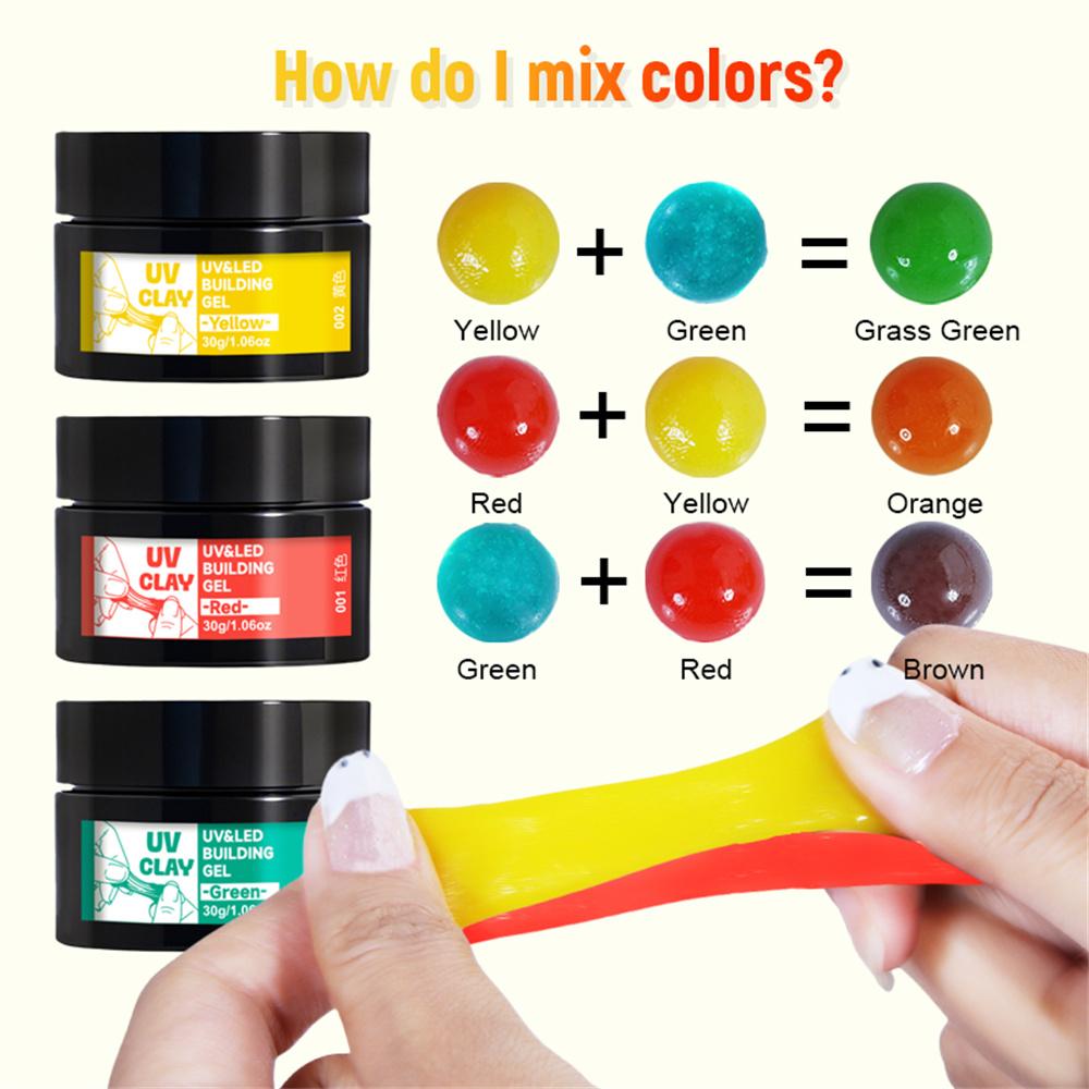 16 colors UV Light Curing Putty(uv clay) 30g/1.06oz - Multi-Purpose Adhesive for Crafts, Repair, 3D Print Fixes, Quick-Curing, Durable & Easy to Use - Ideal for Professionals and Hobbyists, DIY jewelry making filling materials