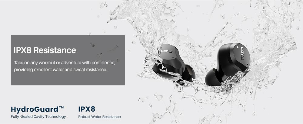 TOZO 2024NC9 Hybrid Active Noise Cancelling Wireless Earbuds ENC IPX8 Waterproof Bluetooth 5.3 Headphones Stereo Bass Heasets Headsets Audio headphones  audifonos traveling gadgets Electronic FathersDayGift Dark Black Microphone Charging