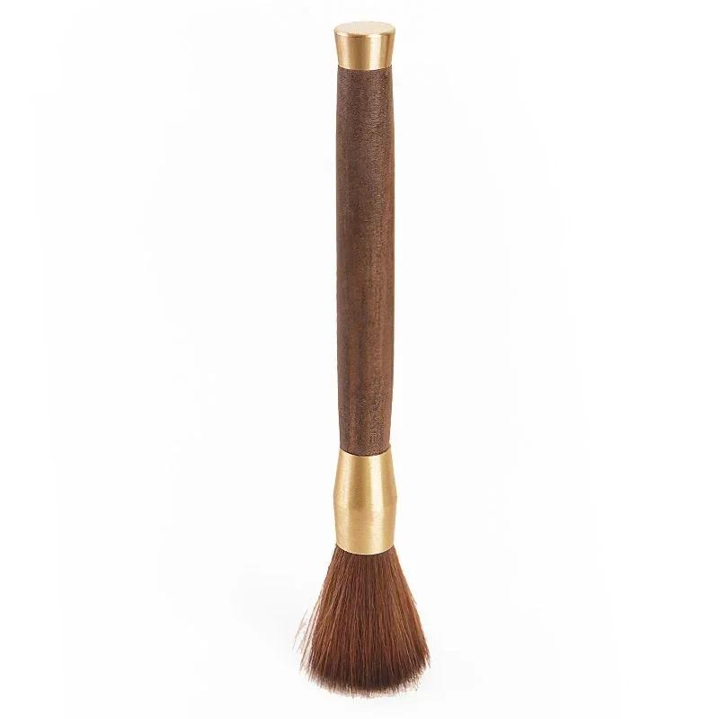 1pc Coffee grinder cleaning brush with wooden handle, bean powder dust removal, concentrated coffee brush cleaning brush tool
