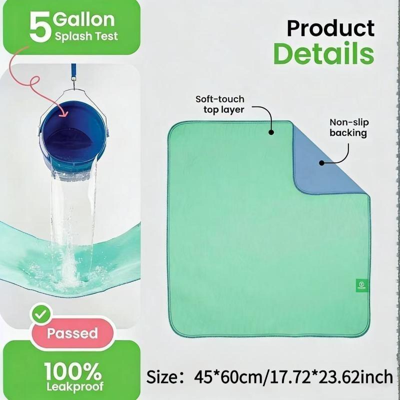 Super absorbent, washable dog mat, machine washable training mat