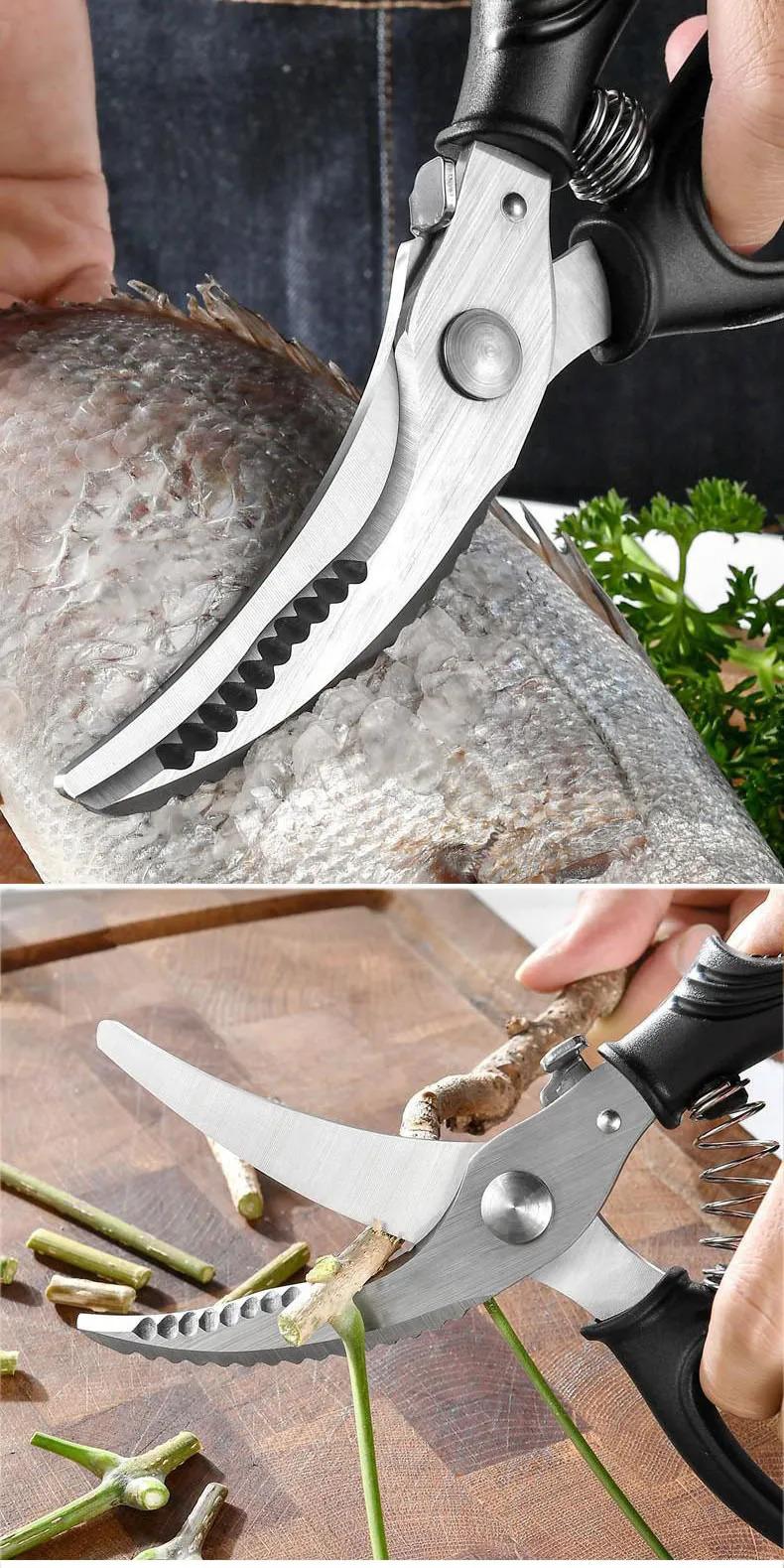 Dobeli Multifunctional 3CR14 Power Chicken Bone Scissor Household Kitchen Vegetable Dissect Fish Maw Scaler Food Cutting Tool