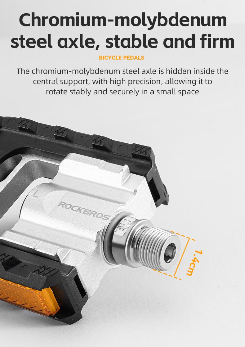 ROCKBROS Folding Bike Pedals Aluminum Alloy Foldable Bicycle Pedals 9/16 Inch Lightweight with Reflective Strips&Non Slip for Folding Bike, Electric Bike