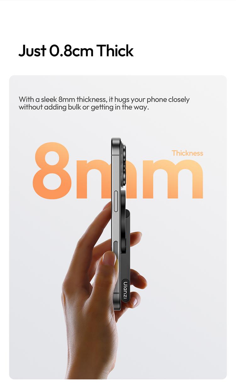 【TikTokShopBlackFriday】Ulanzi MA60 Magnetic Phone Stand for iPhone Aluminum Mini Foldable Tripod Pocket-Sized Cell Phone Stand with Magnetic Quick Mount Compatible with iPhone 12 13 14 15 16 Models - Smartphone Video Rig