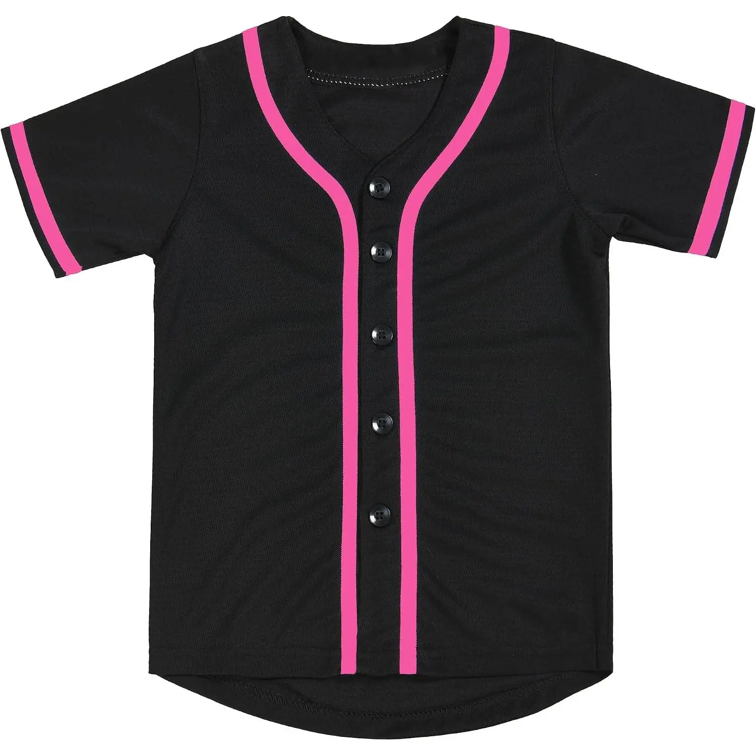 Kids Baseball Jersey Button Down Hip Hop Personalized Sport T Shirts Tops Baseball Shirt for Boys Girls Toddler 2T-12Y